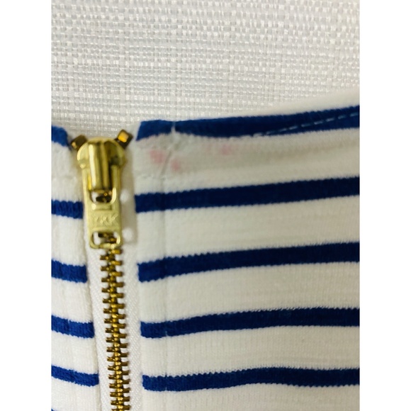 J. Crew Blue and White Strip Daybreak Ponte Knit Sleeveless Dresses - Picture 8 of 9